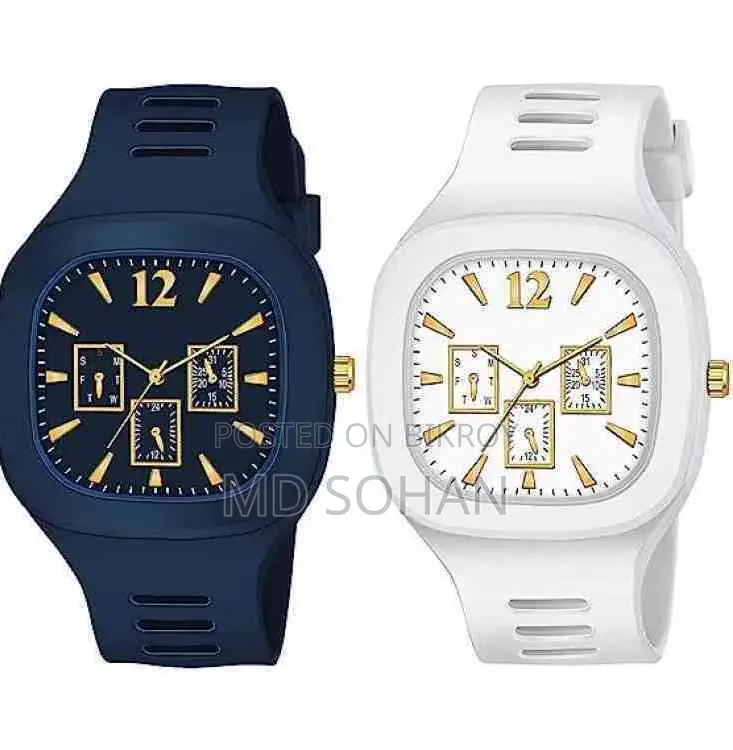 My Choice Watch Rubber Analog for Men 2 Pis