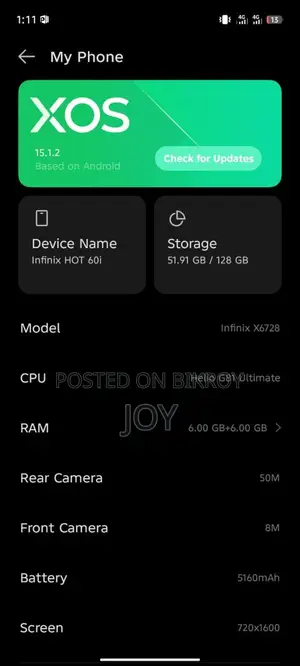 Infinix Hot 60i (Used)