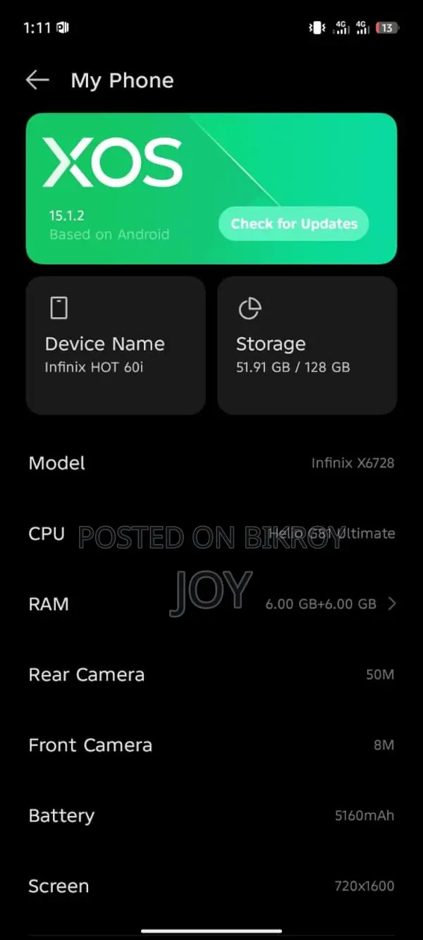 Infinix Hot 60i (Used)