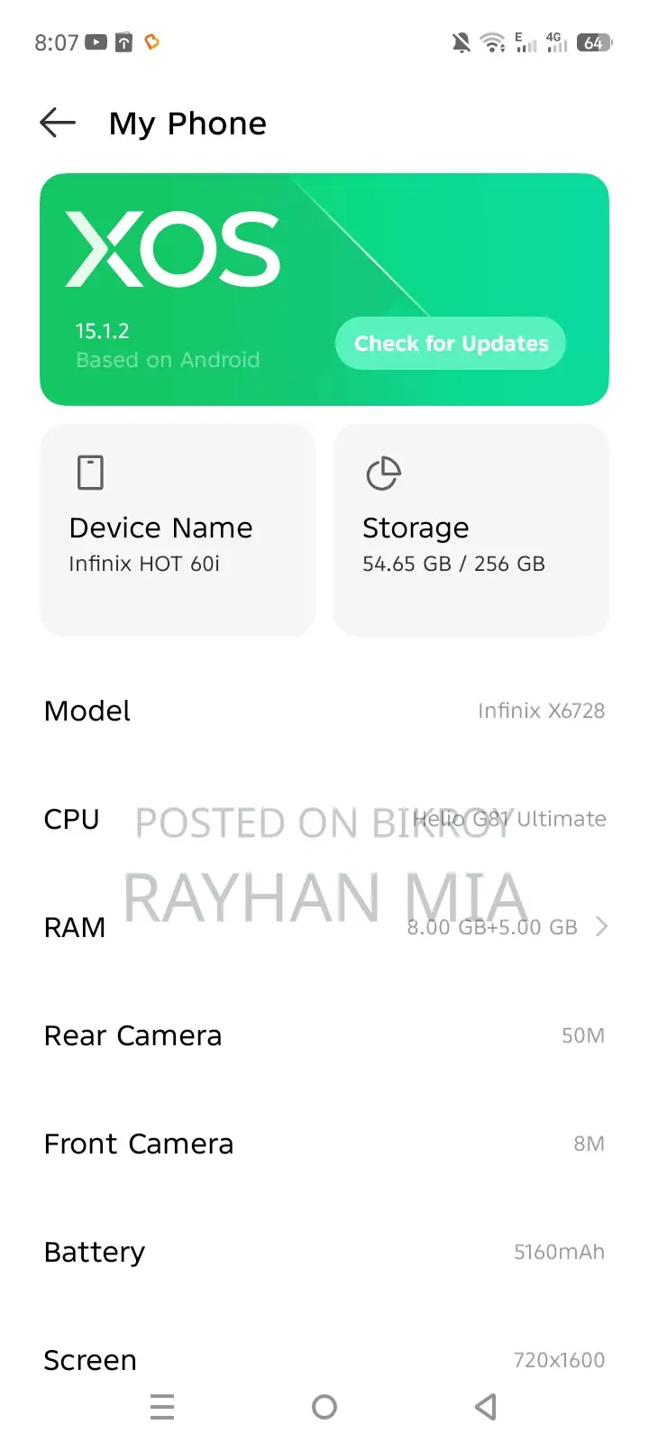 Infinix Hot 60i (Used)