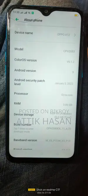 OPPO A12 . (Used)