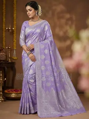 Exquisite Lavender Pure Katan Silk Banarasi Saree