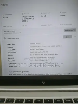 HP Elitebook 840 G7 10th Gen 16 GB RAM For Sell