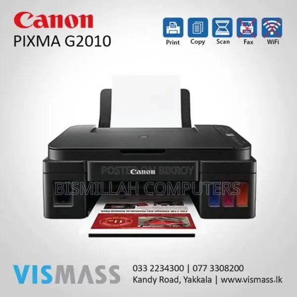 Canon PIXMA G2010 All-in-One Ink Tank Printer (Print, Scan, Copy)