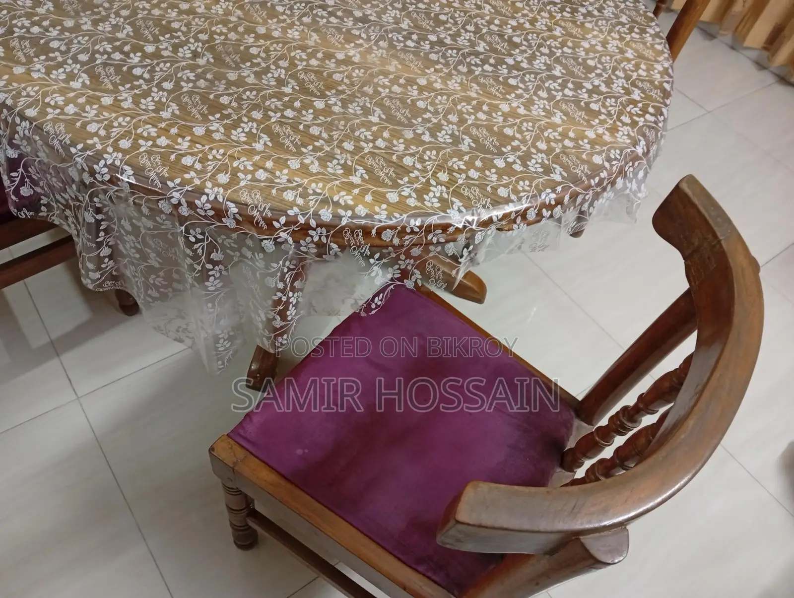 Wooden Dining Table with 6 Chairs