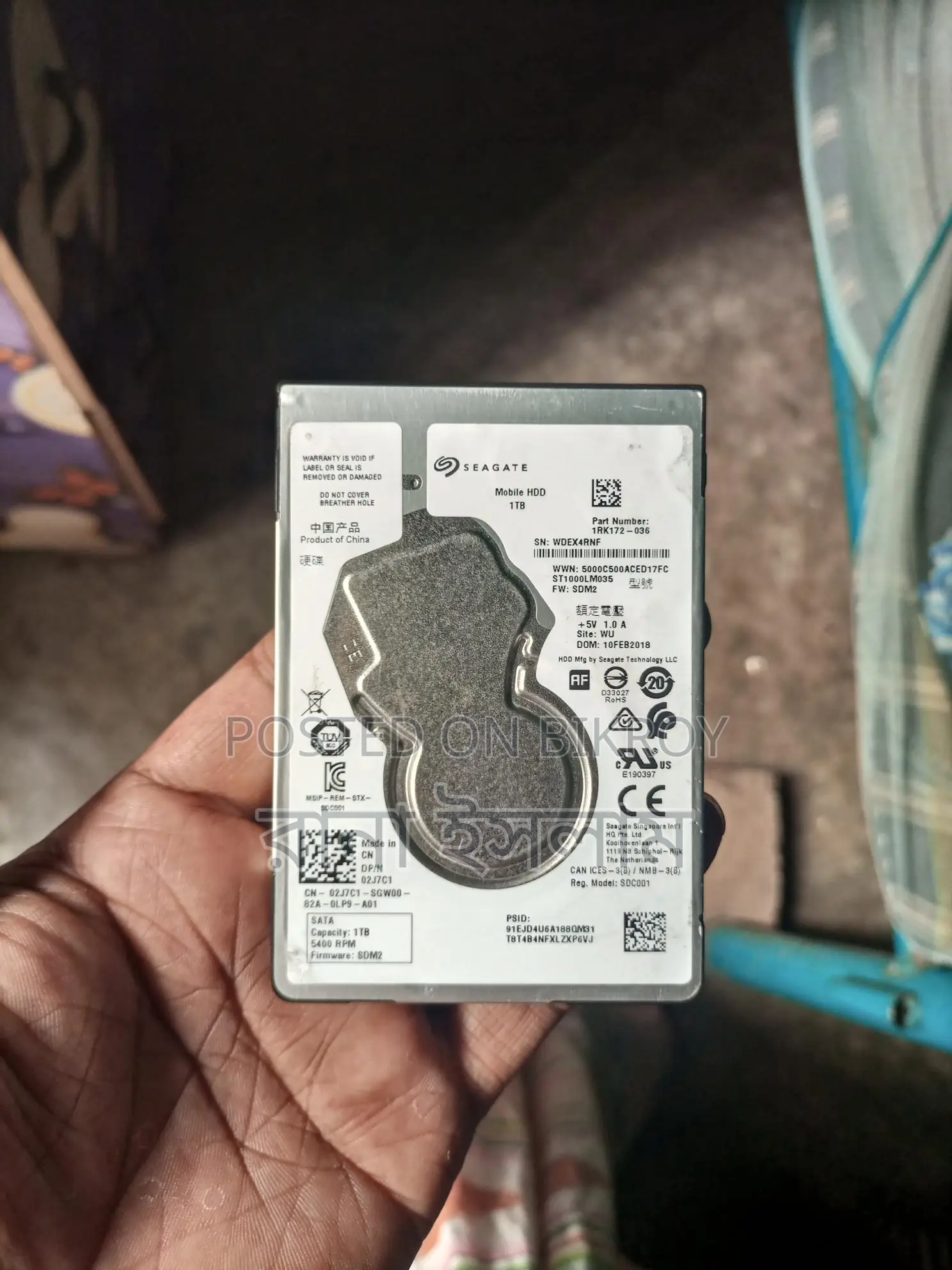 1000 GB hard disk of laptop