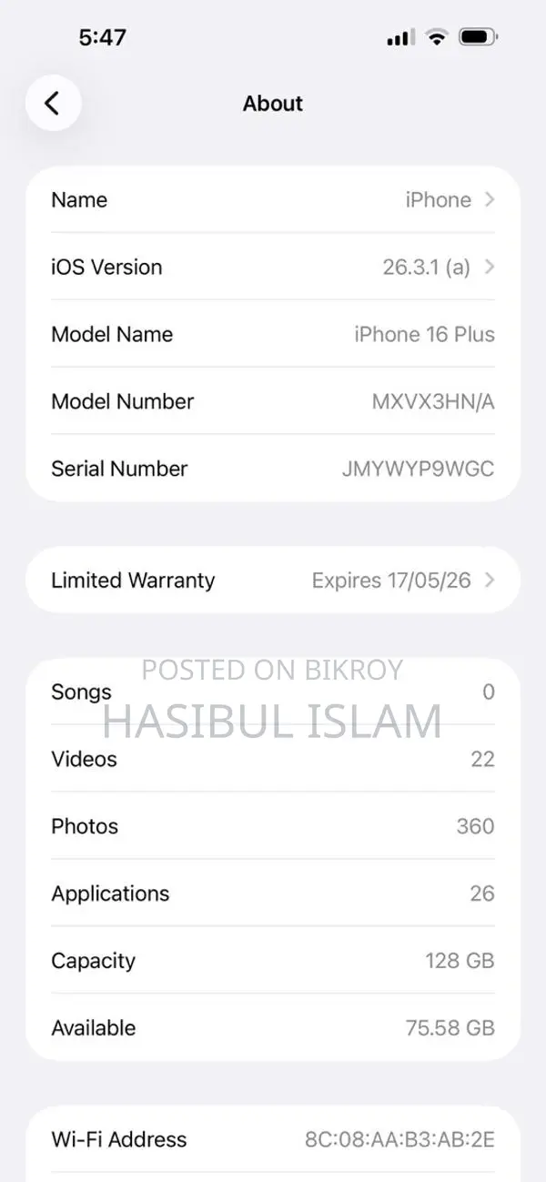 Apple iPhone 16 Plus 128 GB Blue