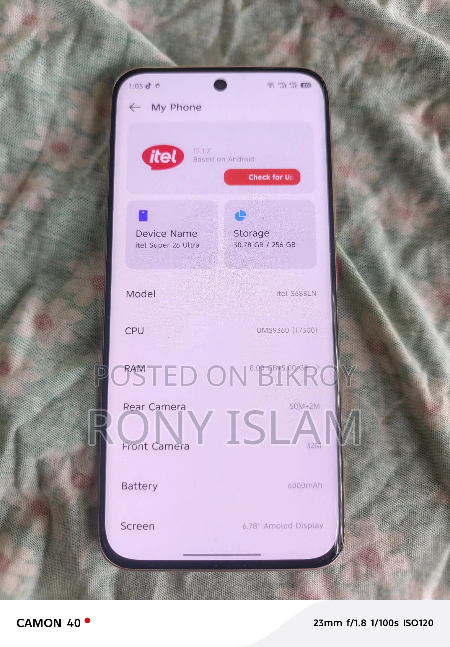 Itel S26 Ultra 8+256GB 50+32MP (Used)
