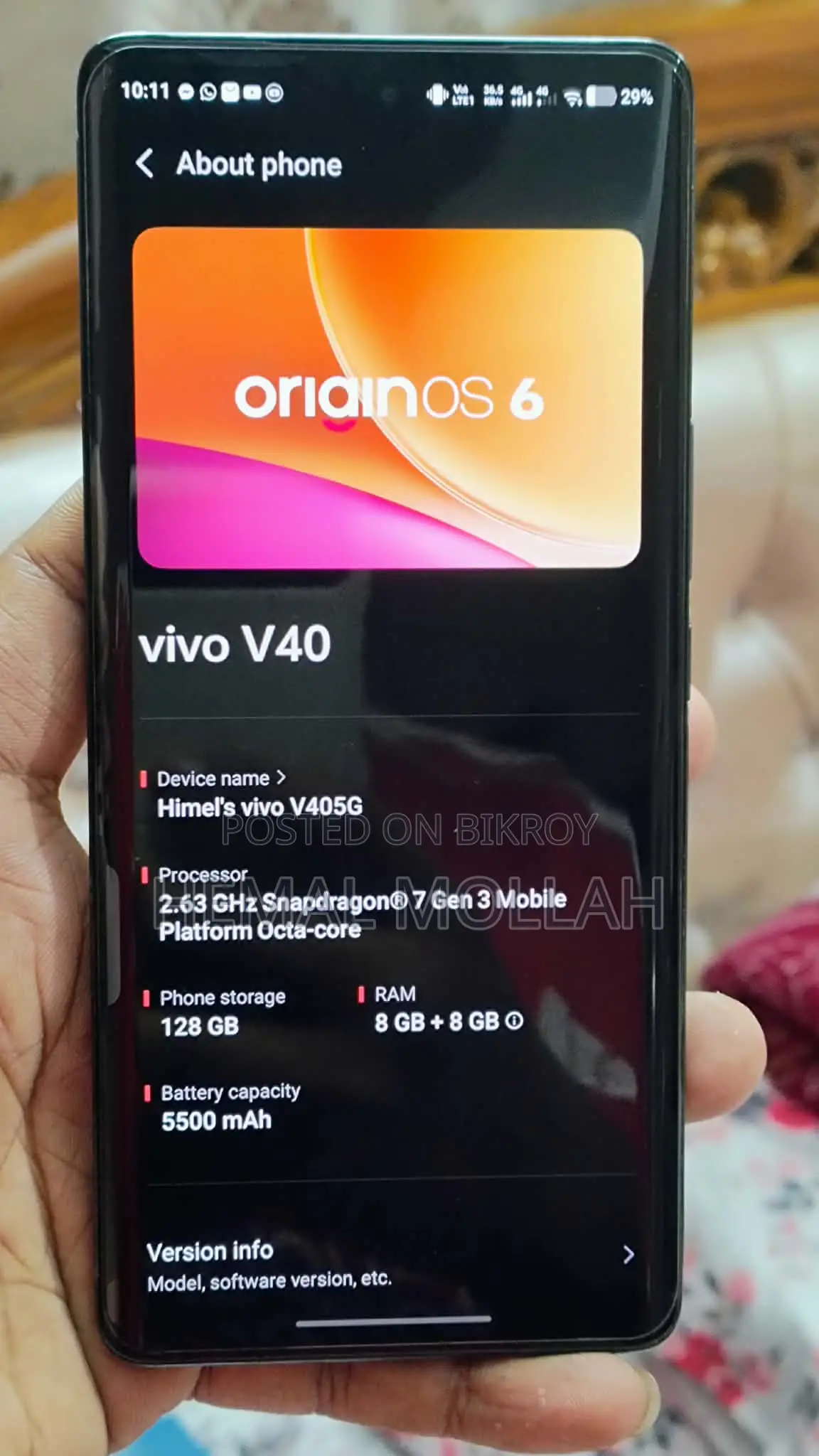 Vivo V40 5G 256 GB Gray