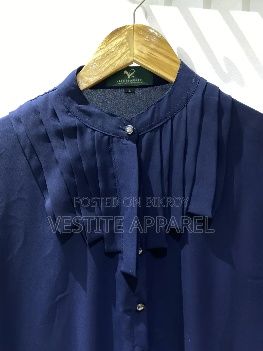 Navy blue Bigdart ruffled long-sleeve