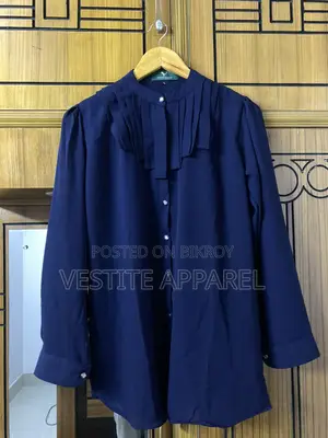 Navy blue Bigdart ruffled long-sleeve
