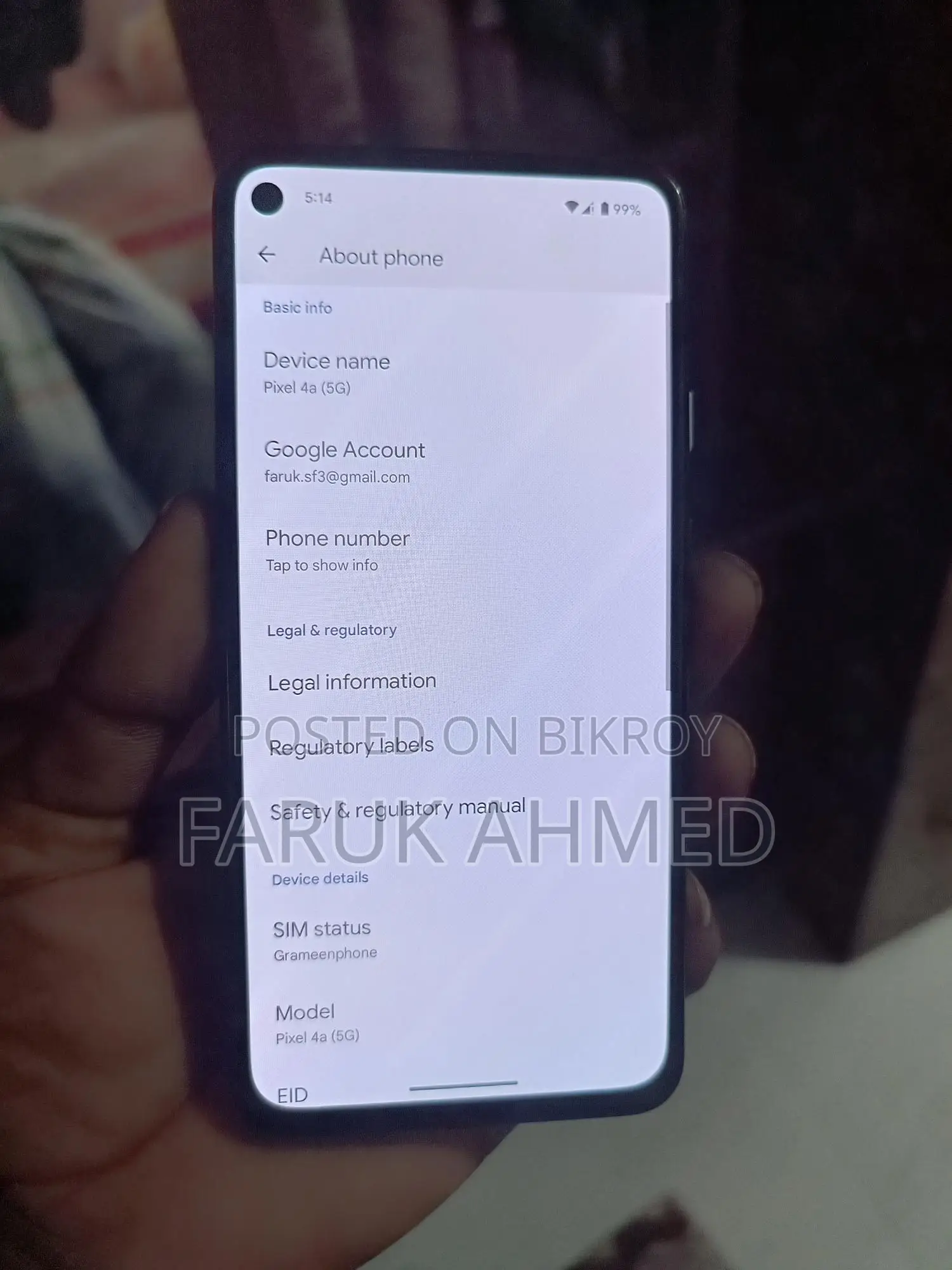 Google Pixel 4a Android version 14 (Used)