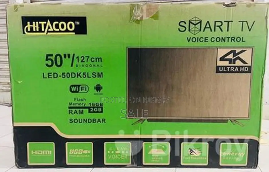 50" HITACOO KOREAN VOICE CONTROL 4K LED TV