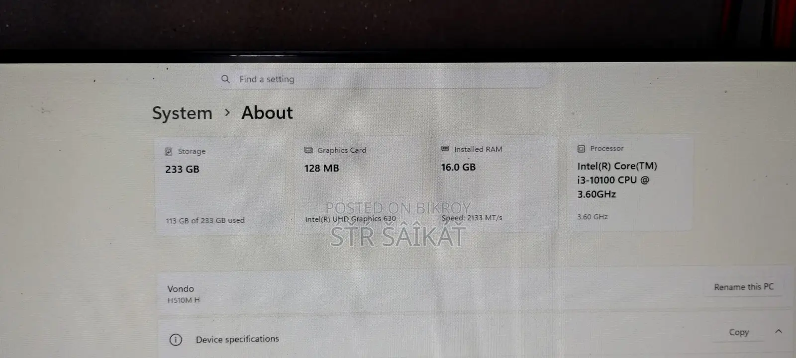 Core i3, 16GB RAM, 256GB SSD, 24-inch Monitor
