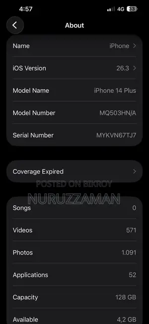 Apple iPhone 14 Plus (ব্যবহৃত)