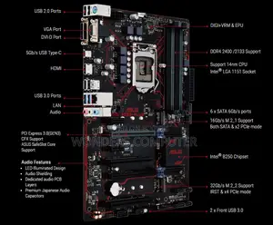 ৬ষ্ঠ ৭ম জেন ASUS PRIME B250-PLUS SATA 6Gb/s USB 3.0 ATX Motherboards
