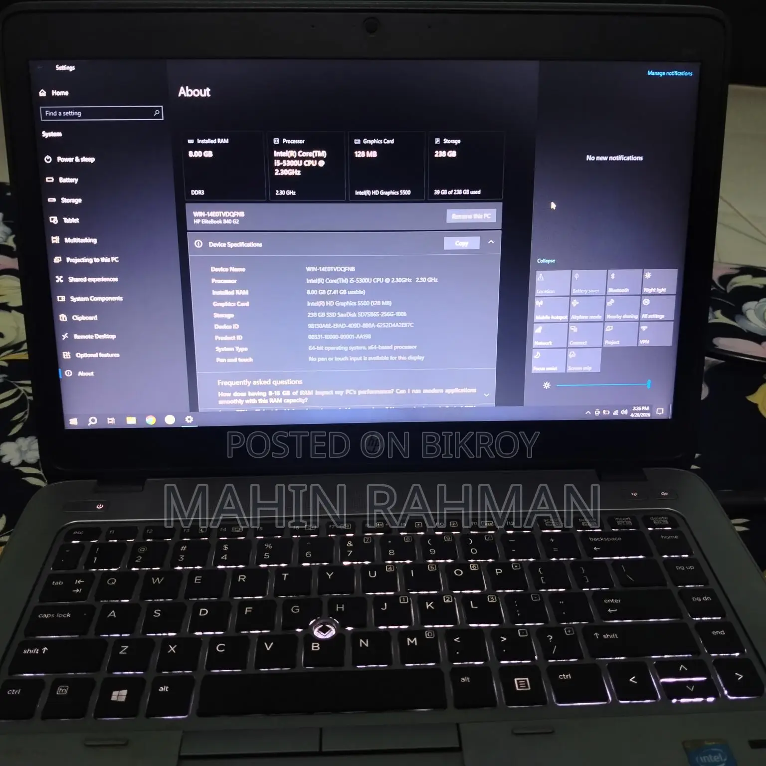 HP ELITEBOOK 840 G2 FOR SELL!!!