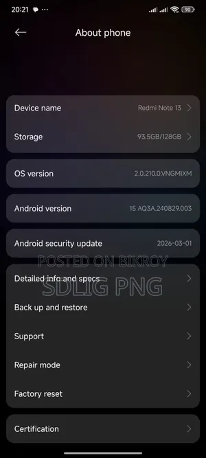 Xiaomi Redmi Note 13 128 GB Black