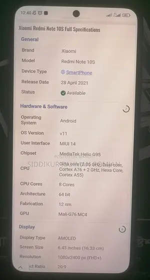 Xiaomi Redmi Note 10s (Used)