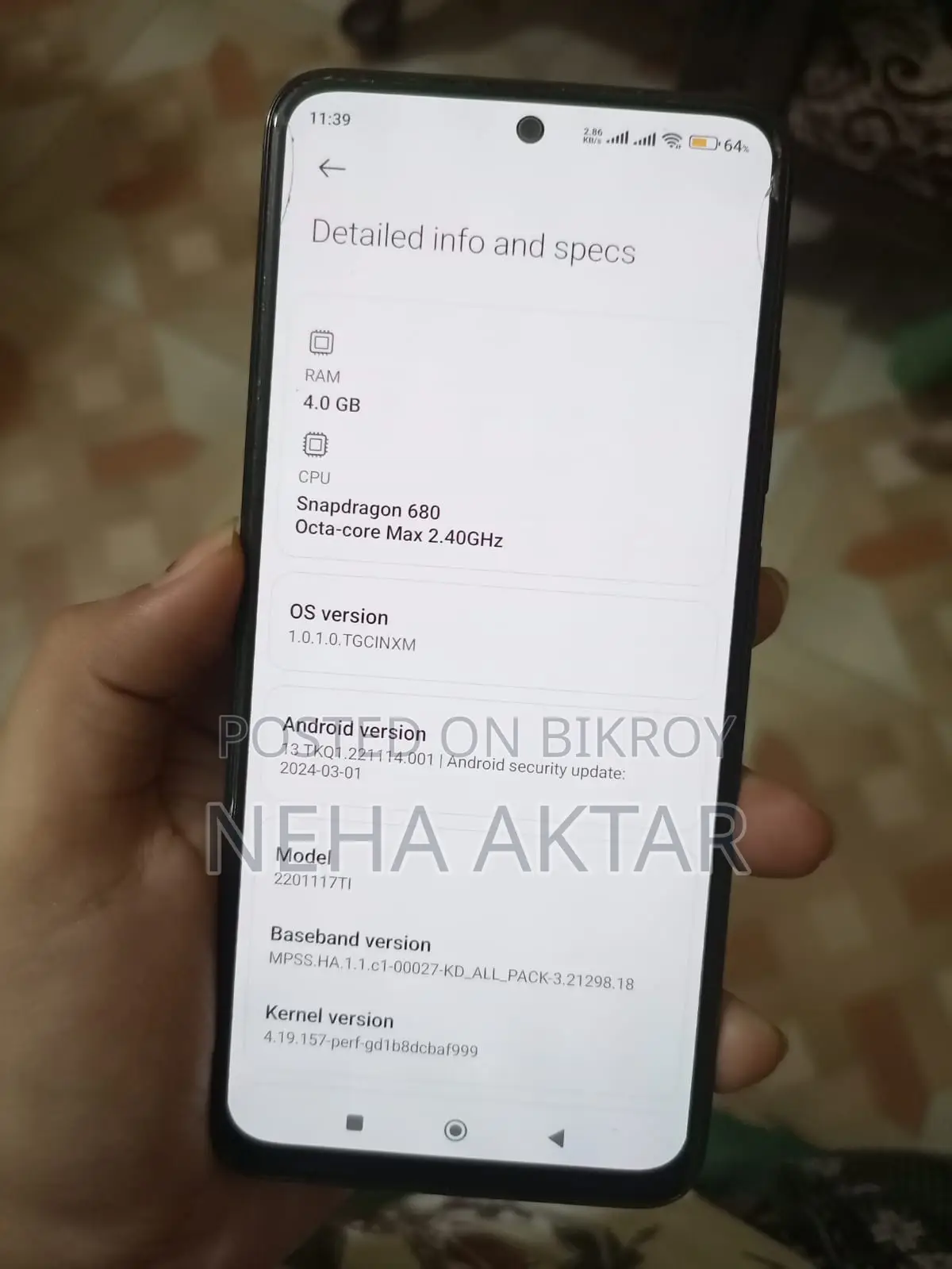 Xiaomi Redmi Note 11 (4/64) (Used)