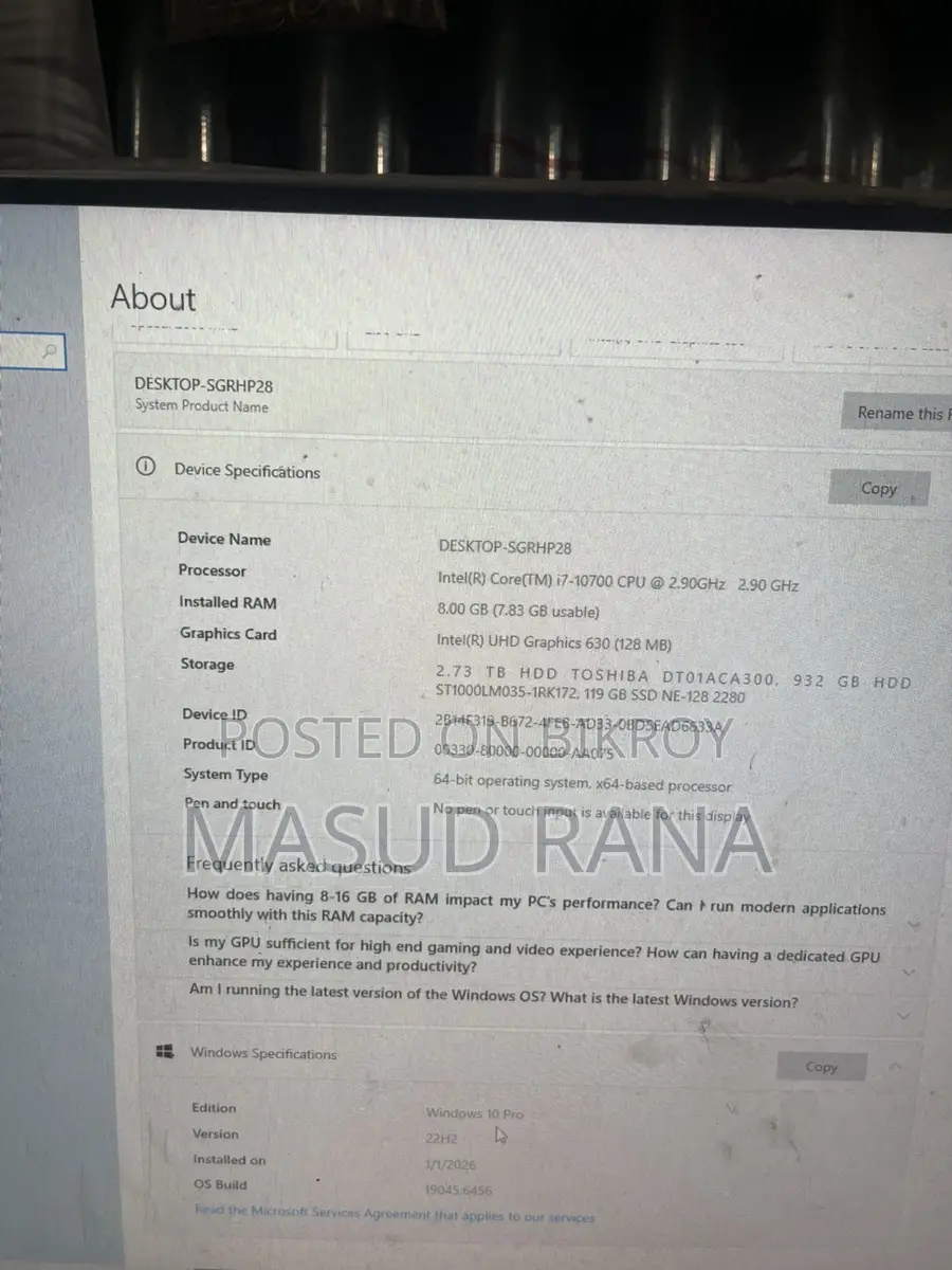 Desktop Pc for Sale