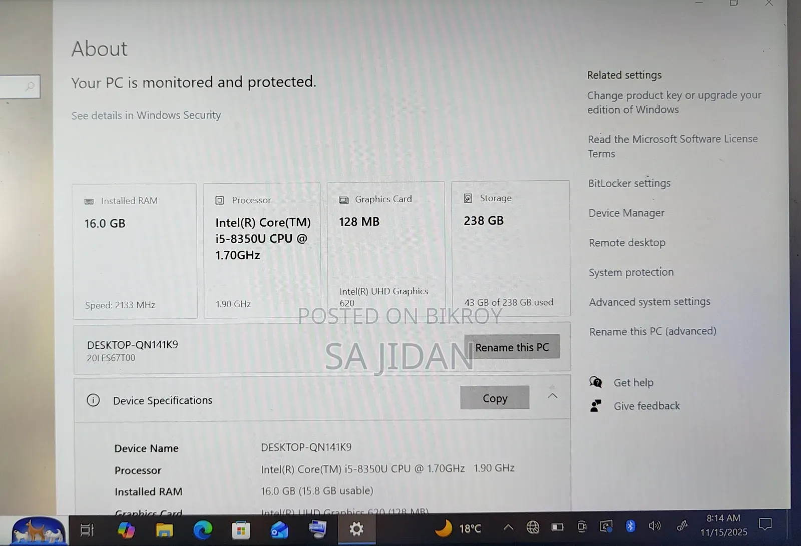 Laptop Lenovo ThinkPad X1 Yoga 16GB Intel Core i5 SSD 256GB
