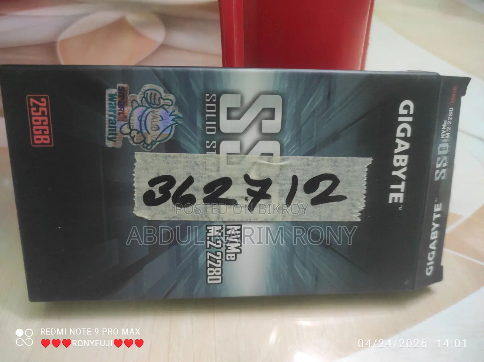 Gigabyte 256gb Nvme M.2 Ssd