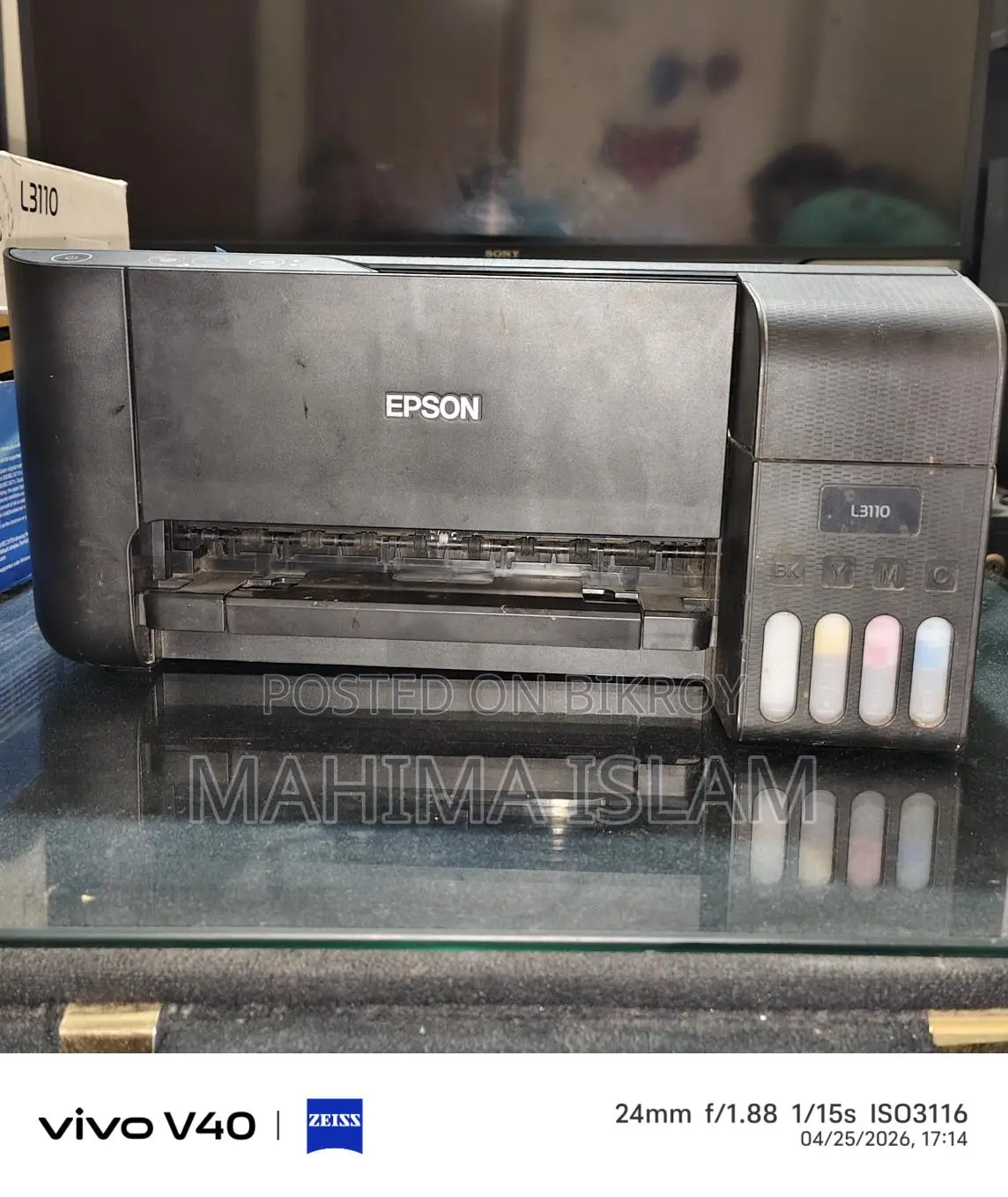 অরিজিনাল Epson L3110 প্রিন্টার – প্রিন্ট, স্ক্যান, কপি একসাথে!”