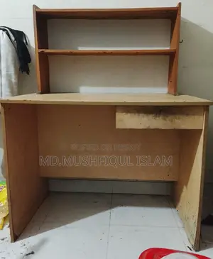 Computer table, with bookshelf.