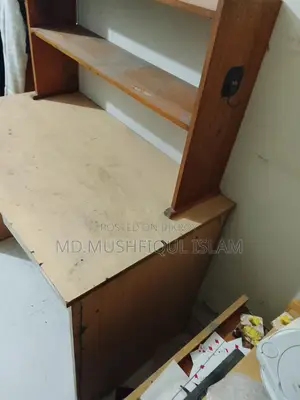 Computer table, with bookshelf.