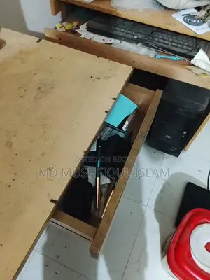 Computer table, with bookshelf.