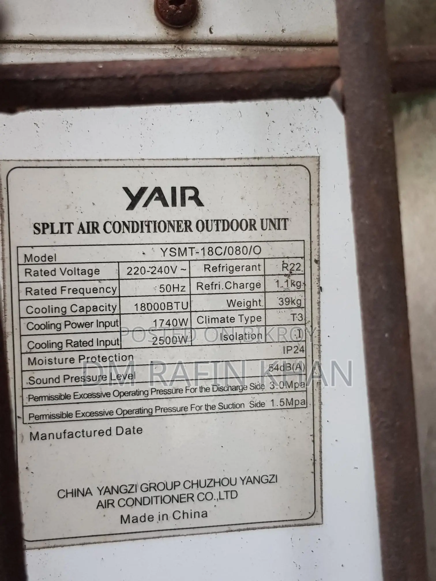 1.5 Ton Yair Inverter Ac