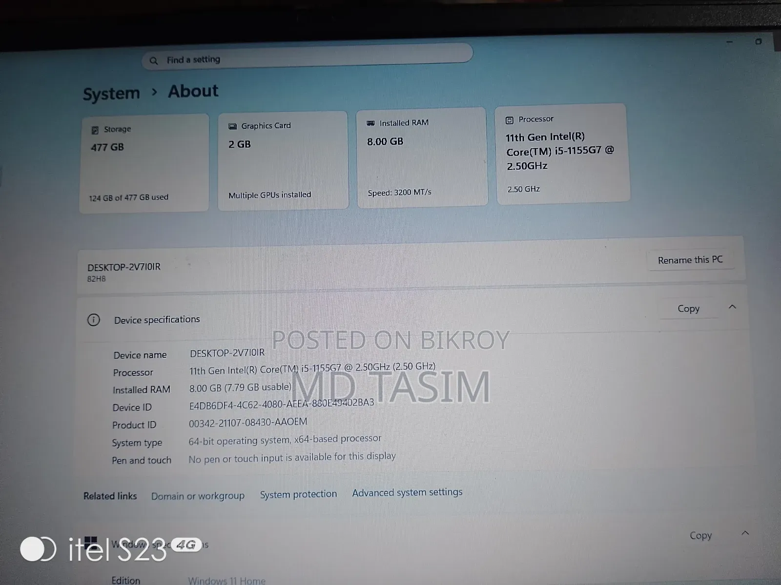 Laptop Lenovo ThinkBook 13 8GB Intel Core I5 HDD+SSD 512GB