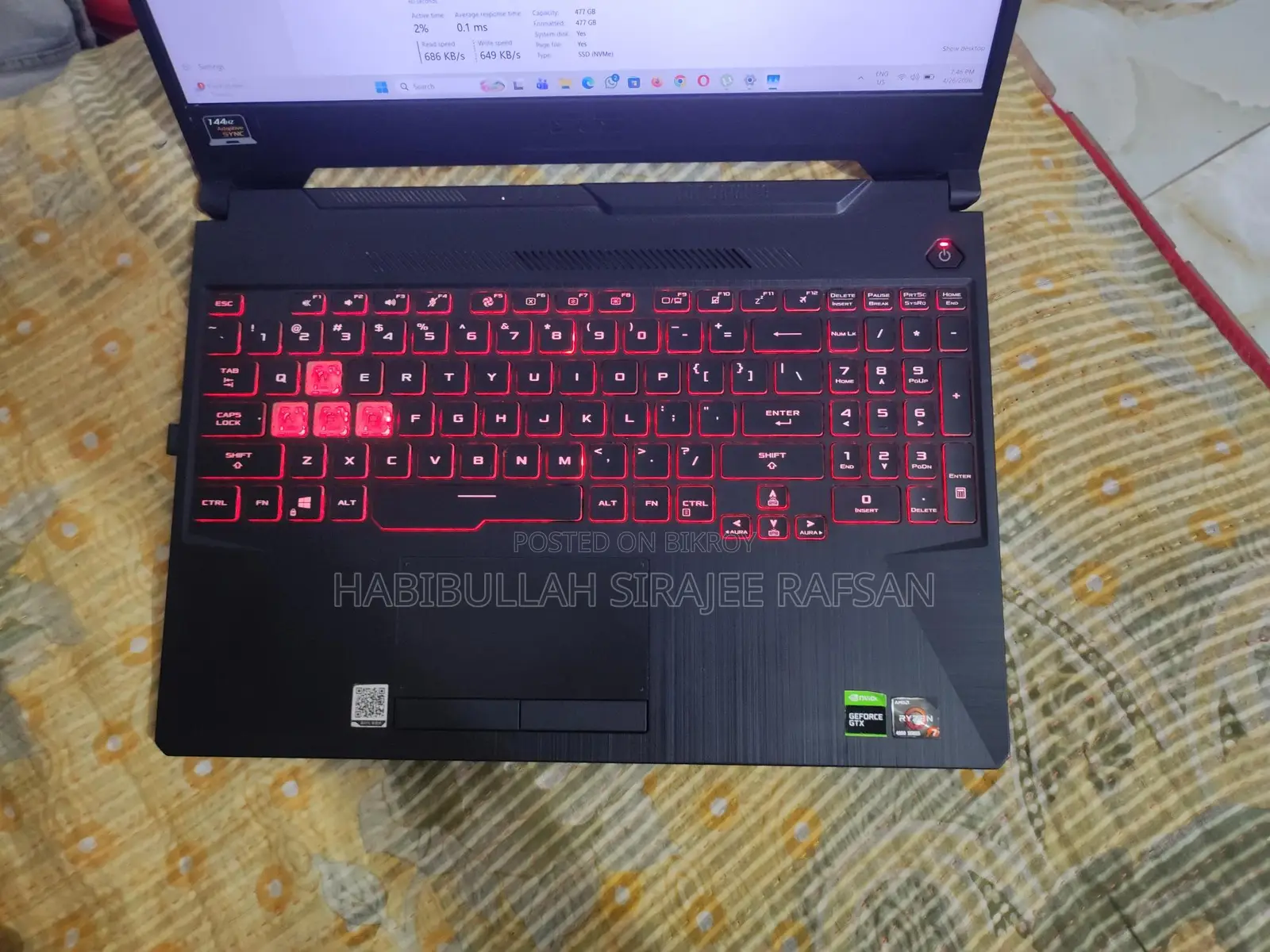 Asus TUF Gaming A15 FA506IU (ফ্রেশ কন্ডিশন; প্রায় নতুন)