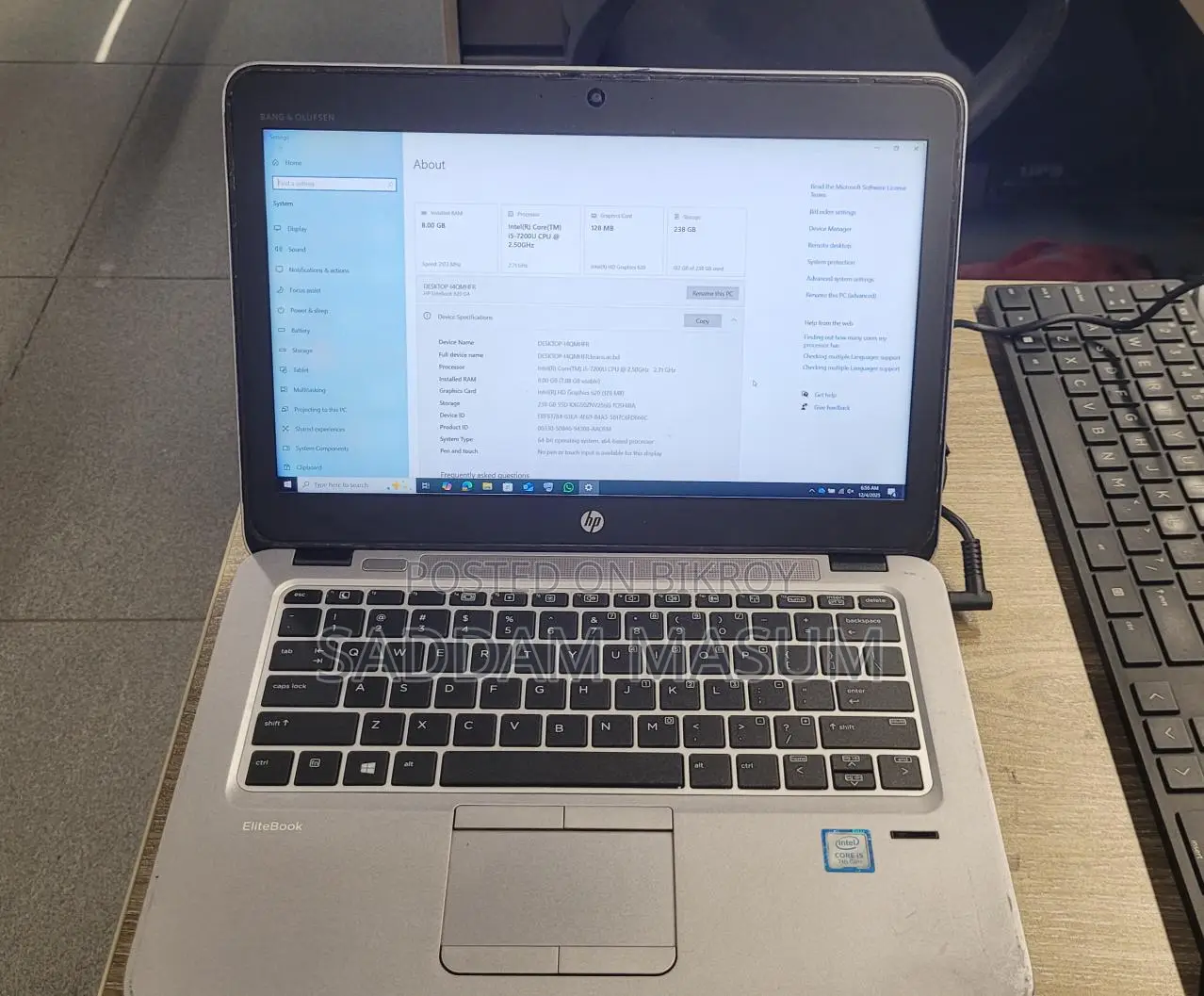 Laptop HP EliteBook 820 G2 8GB Intel Core I5 SSD 256GB