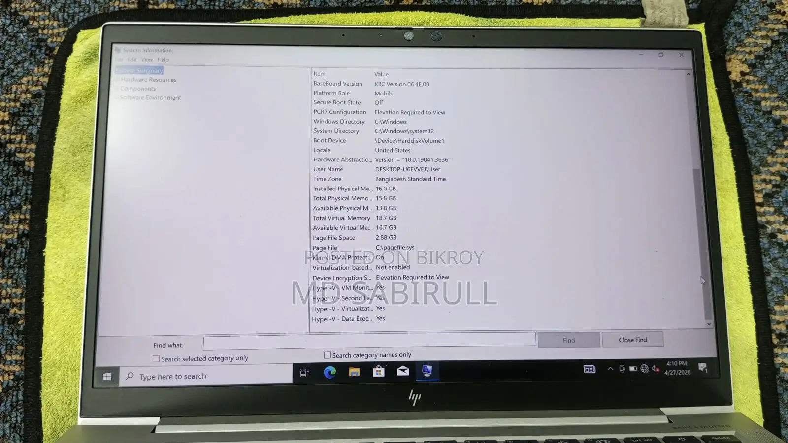 Laptop HP EliteBook 840 G7 16GB Intel Core I5 SSD 512GB