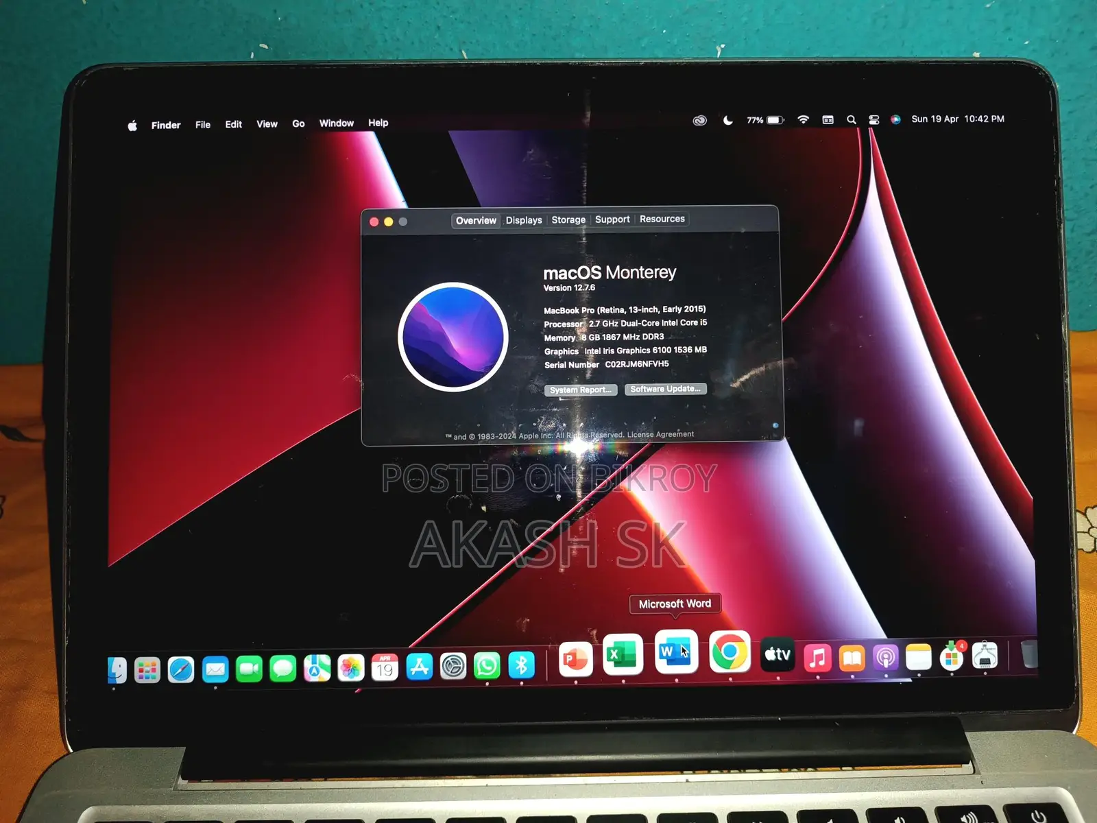 Macbook Pro Retina, 13-inch, 2015 – Urgent Sale