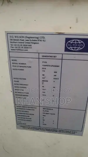 Parkins Generator 110 Kva