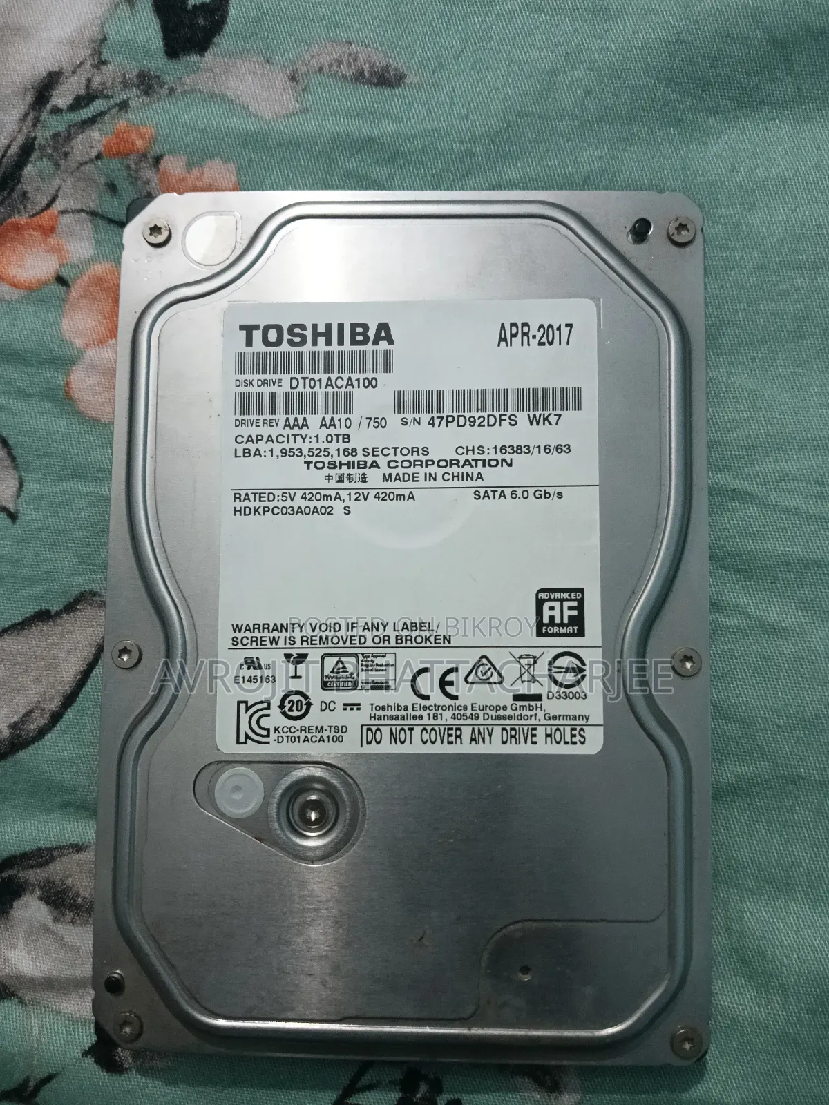 Toshiba 1TB Hard Disc Drive