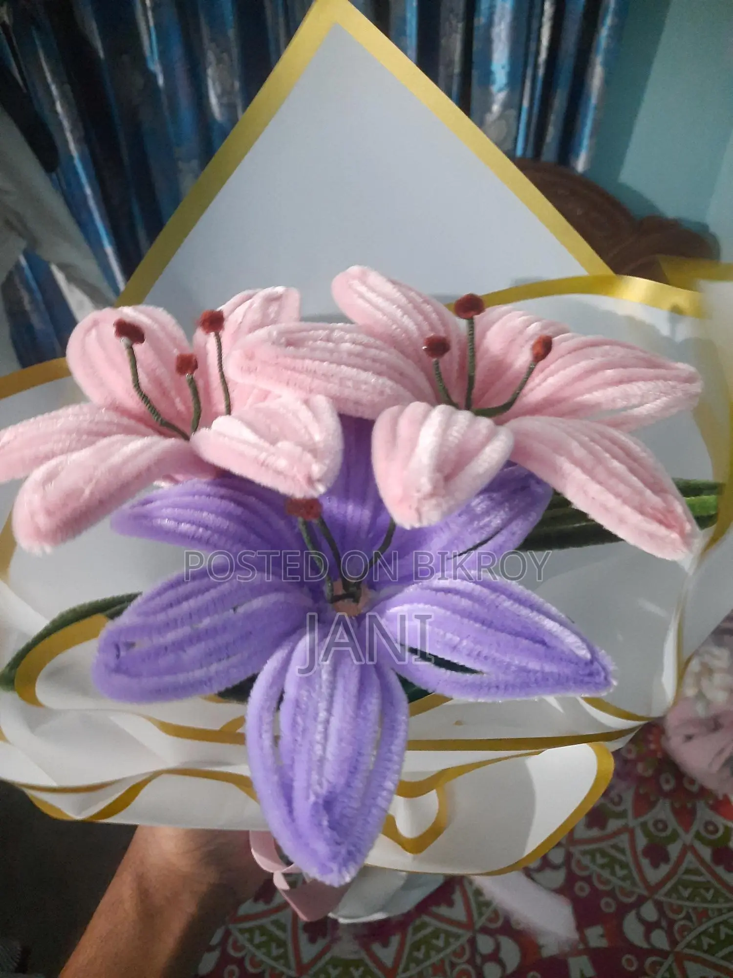 Pipe Cleaner 3-Lily Flower Bouquet
