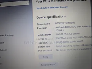 Laptop HP 14-Dq1025cl 8GB AMD A6 HDD 500GB