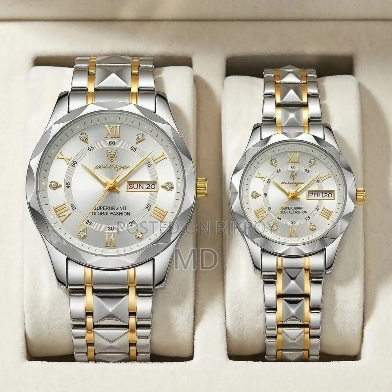 (12408)Poedagar Luxury Couple Watch (Water Resistant)