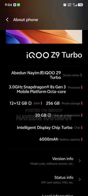 Vivo iQOO Z9 Turbo 256 GB Green