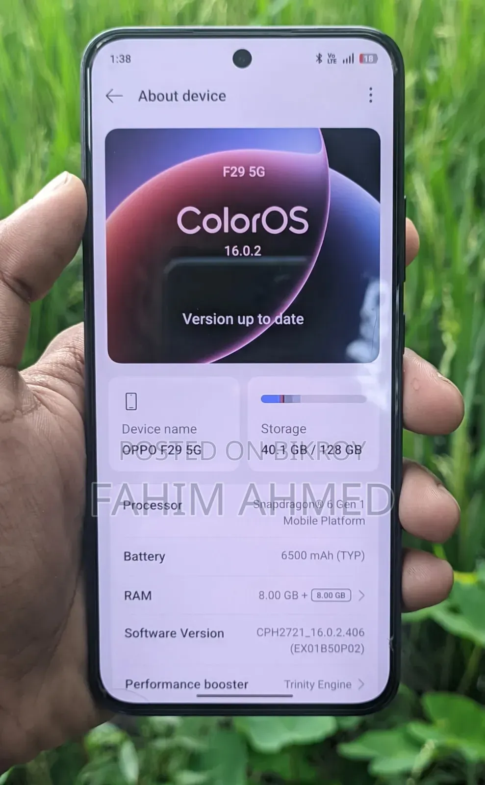 অপো এফ২৯ ১২৮ জিবি ব্ল্যাক