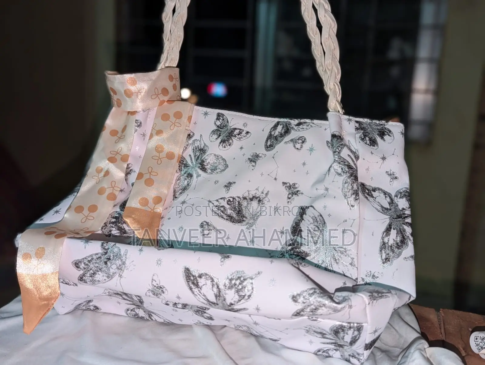 Pastel Butterfly Print Bag for Daily Style