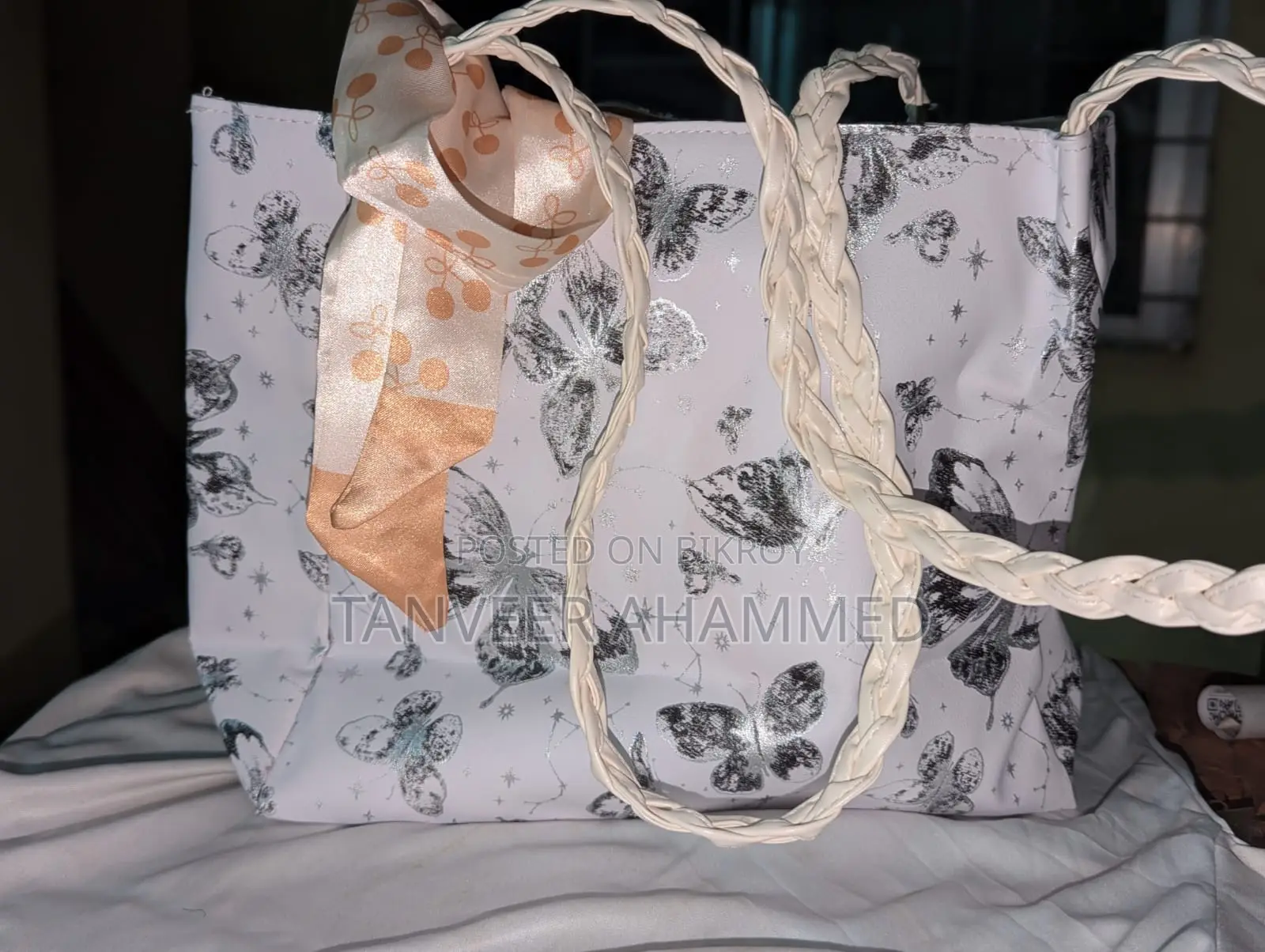 Pastel Butterfly Print Bag for Daily Style