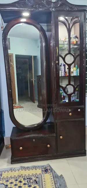শোকেস আলমারি সেগুন কাঠের