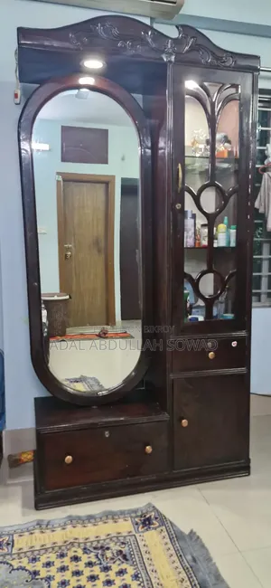 শোকেস আলমারি সেগুন কাঠের