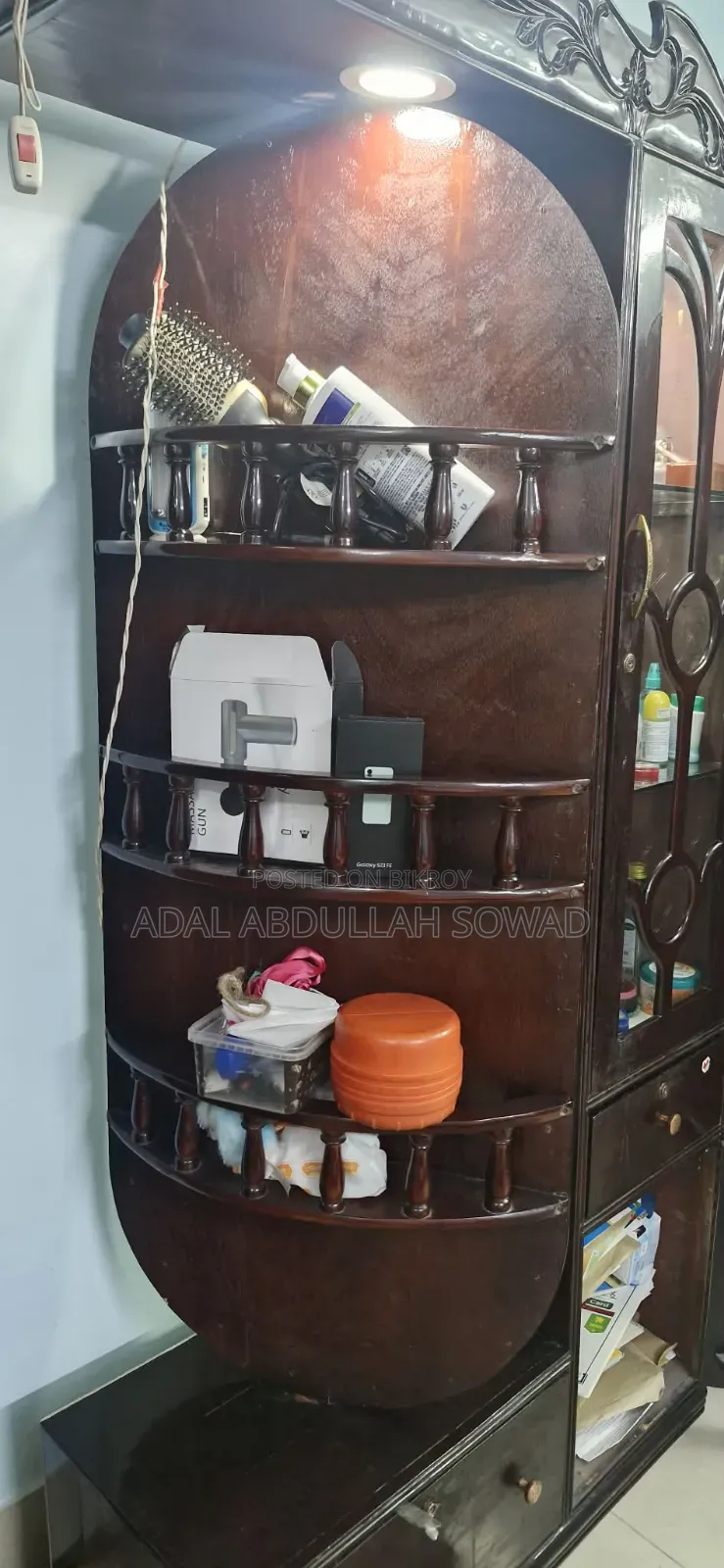 শোকেস আলমারি সেগুন কাঠের