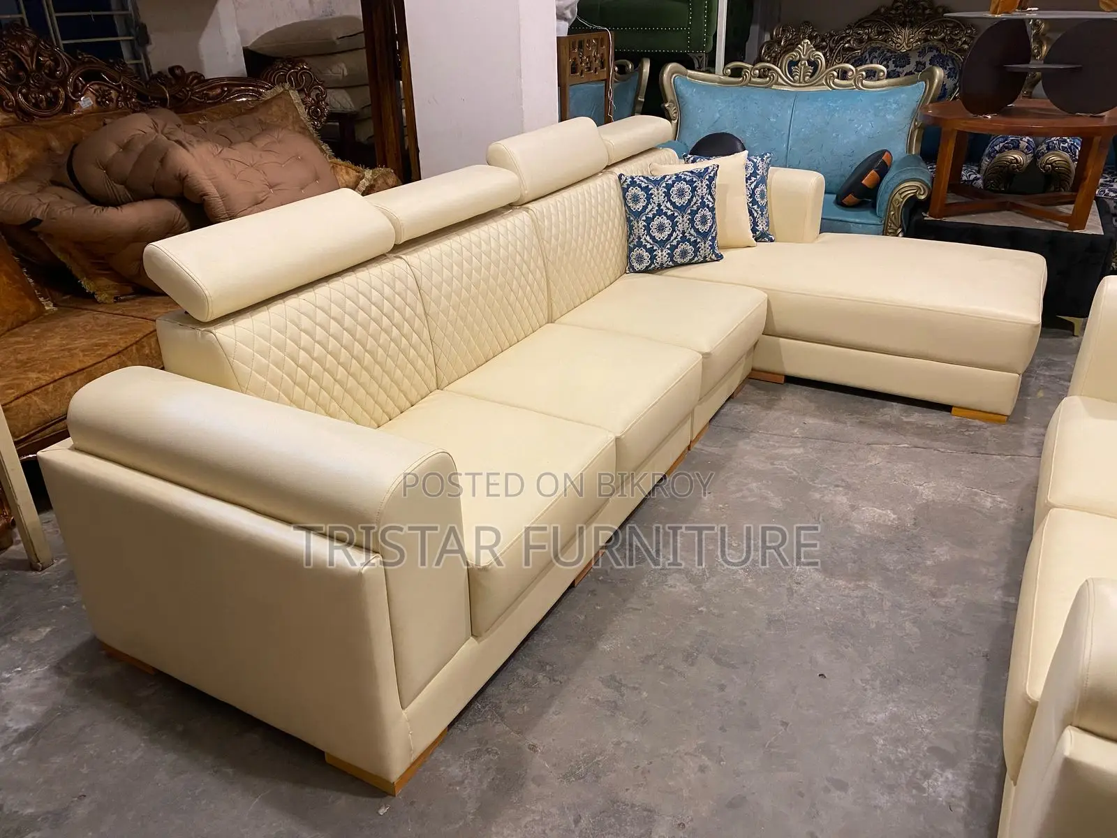 স্ট্রিক এল শেপ মডার্ন সোফা সেট SL287F